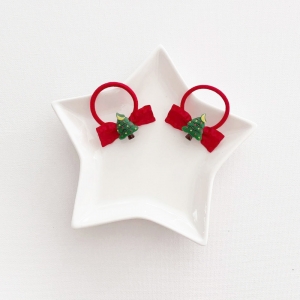 Girl Hair Tie Bow Christmas Tree Pair (GPT9571)